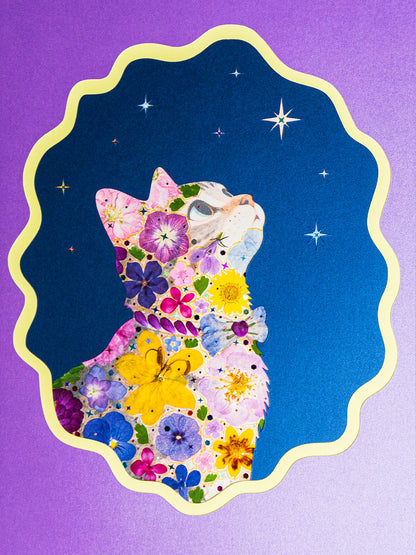Dreamer Cat: Night Bloom 8.3″×11.7″