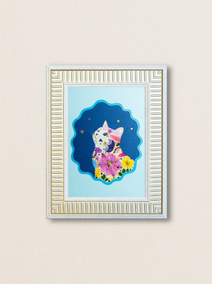 Looking Up Cat: Blue Sky 5"×7"