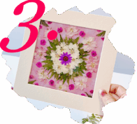 Home 11 Framing the finished mandala made from a pressed flower kit, ready to display or gift with care