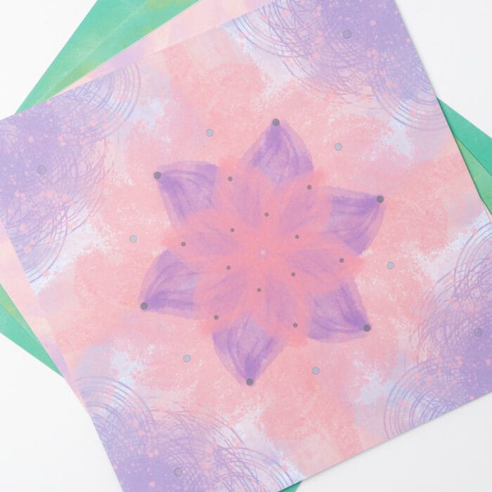 Multiple mandala layout sheets inside serenity bloom pressed flower kit – find your floral flow
