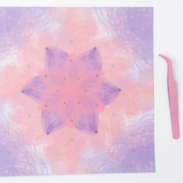 Purple petal guide sheet – included in serenity bloom pressed flower kit for meditative layout