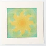 green-yellow mandala grid shown in Serenity Light pressed flower kit frame – perfect for mindful creation
