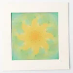 green-yellow mandala grid shown in Serenity Light pressed flower kit frame – perfect for mindful creation