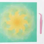 soft yellow eight-petal mandala grid – part of Serenity Light pressed flower kit for artistic flow