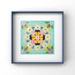 framed pressed flower mandala from Serenity Light kit – calming botanical decor for your wall