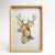 Framed deer pressed flower collage in warm yellow and pink tones, created with Petal & Still DIY kit.