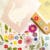 Pressed flower kit cat elegant template with soft pink card silhouette.
