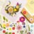 Pressed flower kit cat lively finished design with vibrant multicolored pressed flowers.