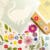 Pressed flower kit cat lively template with mint green card silhouette.