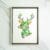 Pressed flower kit deer silhouette art with green and pink botanical design