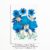 A pressed flower sheet in bright blue tones, with daisy-like blooms, hydrangeas, and soft white accents. Included in the 3-sheet Petal & Still pressed flower kit.