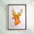 Pressed flower kit deer silhouette with orange floral design on light purple background